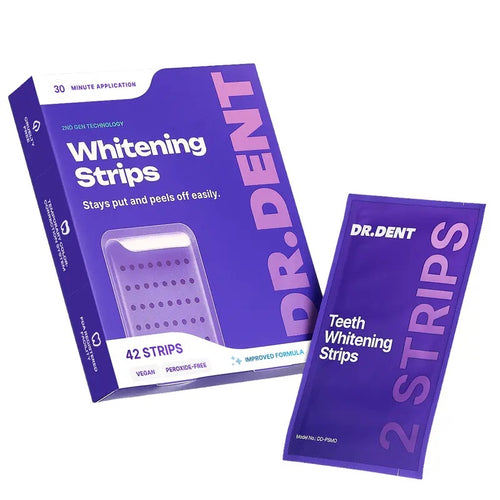 DRDENT Purple Teeth Whitening Strips – 7/21 Whitening Sessions – Non Sensitive Teeth Whitening – Peroxide-Free