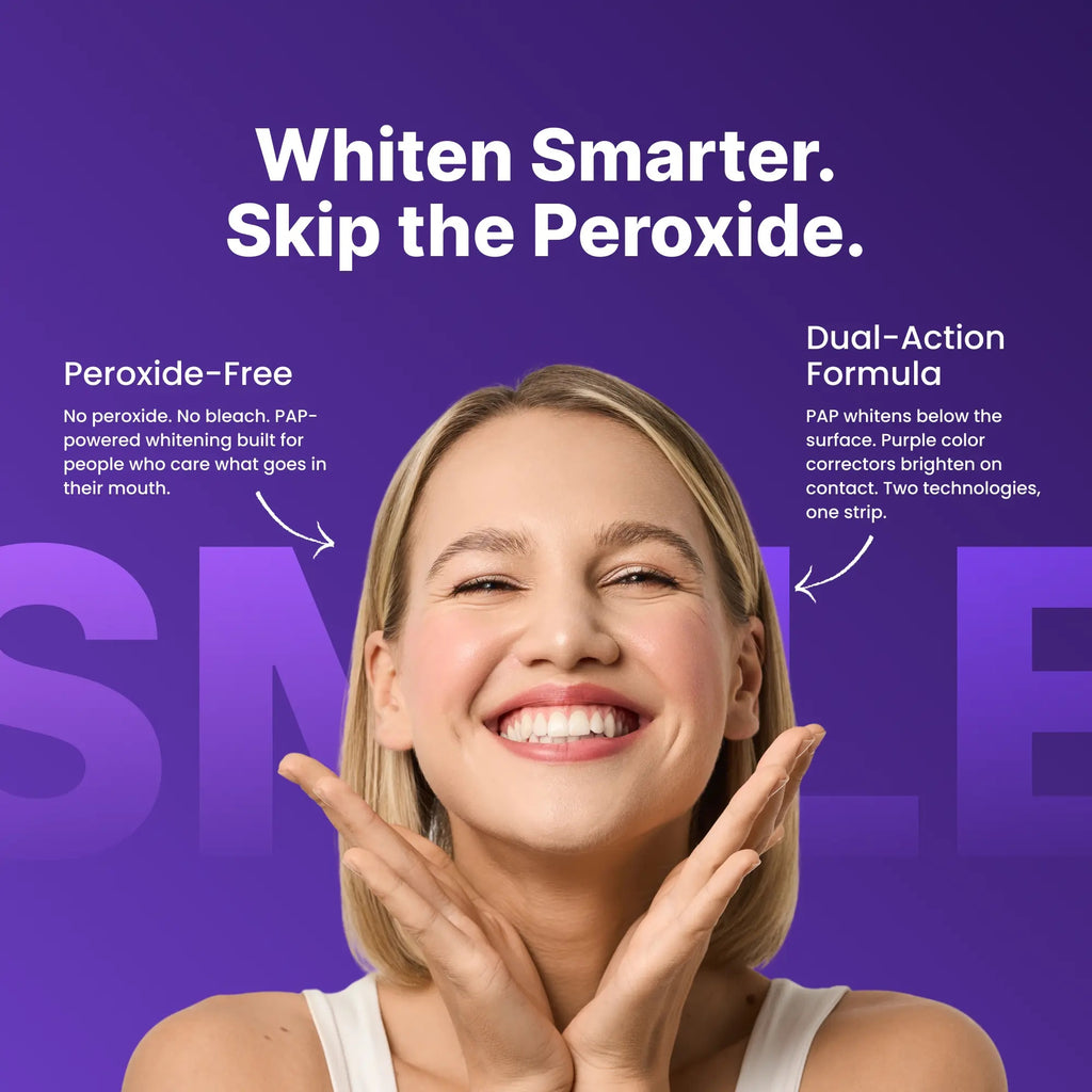 DRDENT Purple Teeth Whitening Strips – 7/21 Whitening Sessions – Non Sensitive Teeth Whitening – Peroxide-Free